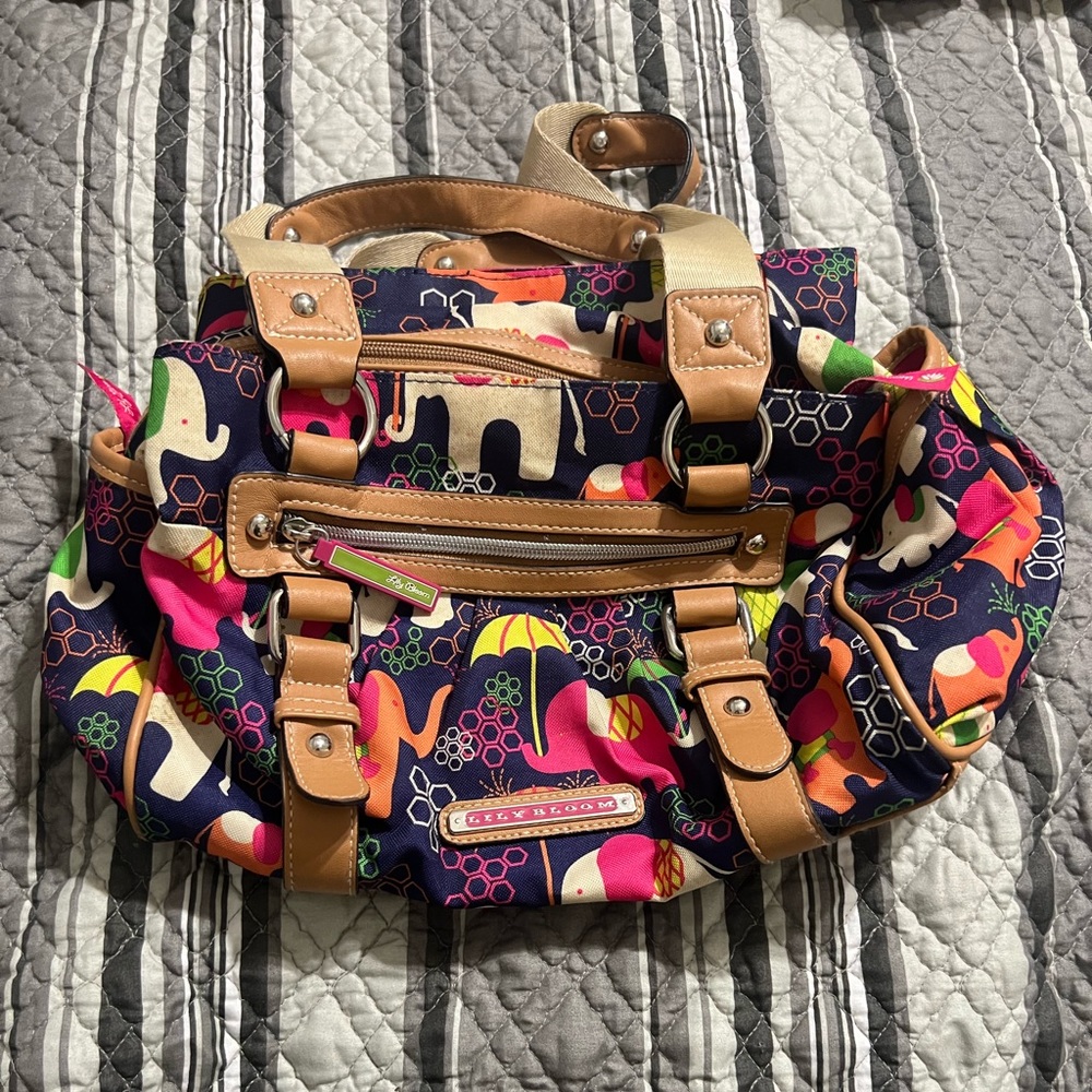 Lily Bloom medium shoulder bag with Elephants
